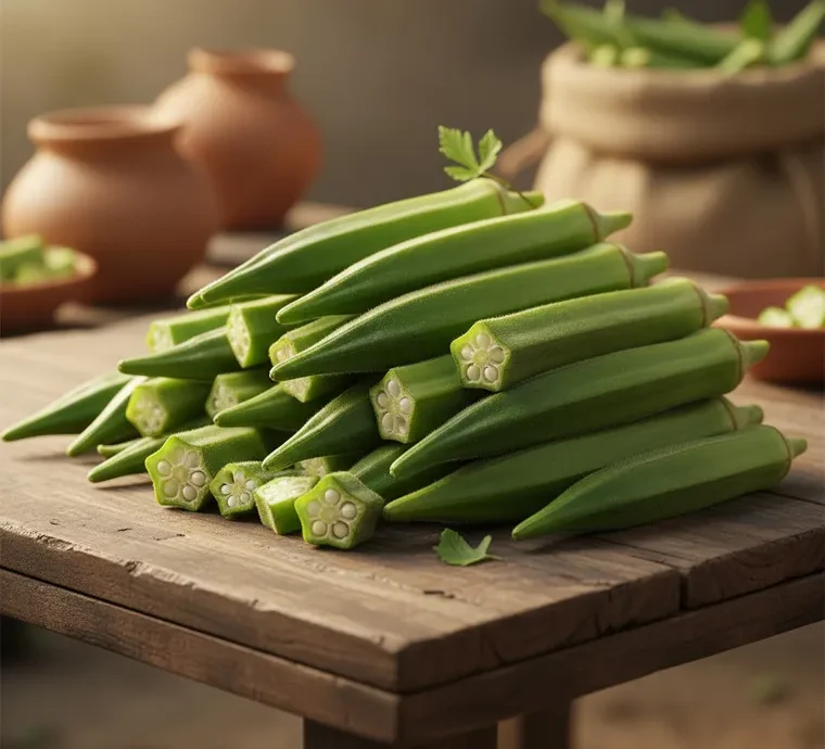 Fresh Okra, also known as Lady Finger, is one of India’s most exported vegetables — prized for its bright green color, smooth texture, and tender taste. At Glosky Farm, we specialize in exporting premium-quality Okra cultivated in India’s fertile belts of Maharashtra, Gujarat, and Karnataka, where the ideal soil and climate yield the finest produce.